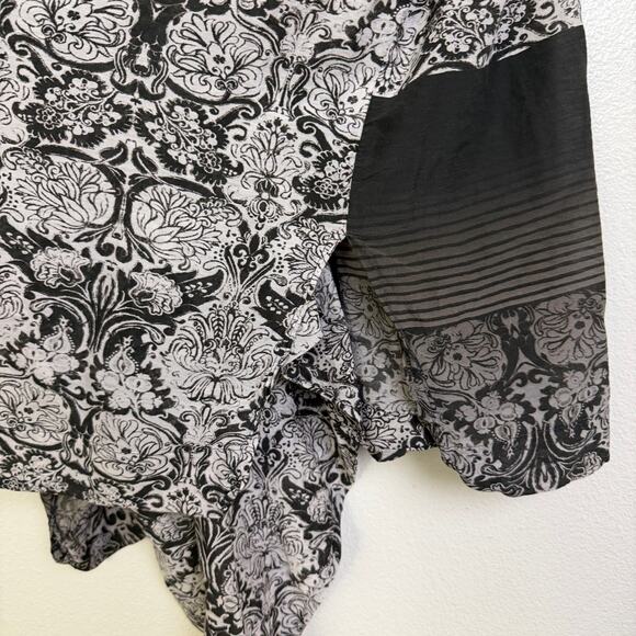 Bryn Walker Jacket Womens XL White Black Cotton Silk Floral Ombre Top Boho - Picture 8 of 12
